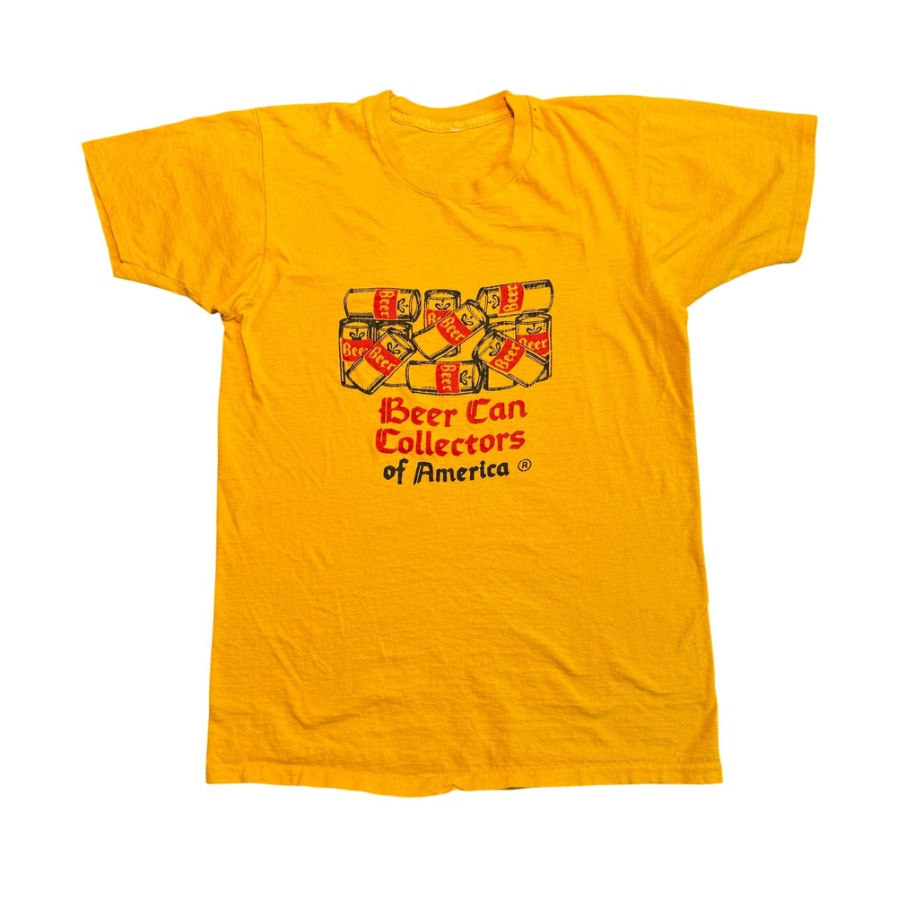 Vintage Beer Can Collectors of America Yellow Graphic T-Shirt Single Stitch M/S